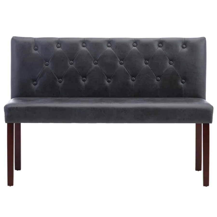 Banc 120 cm Gris Similicuir daim - 3