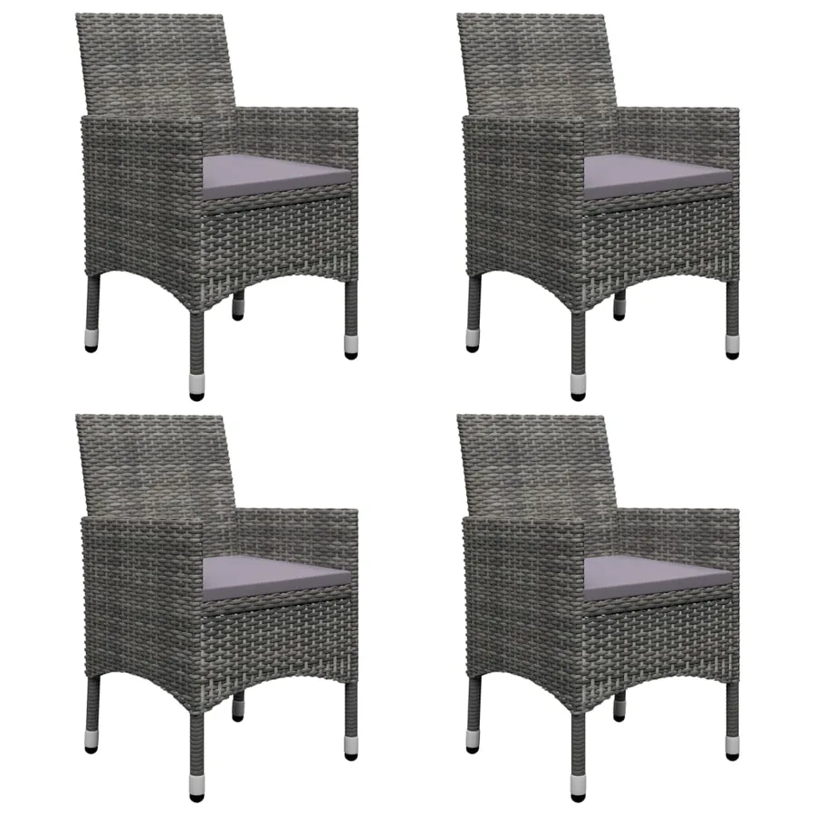 Ensemble à manger de jardin 5 pcs Gris - 5