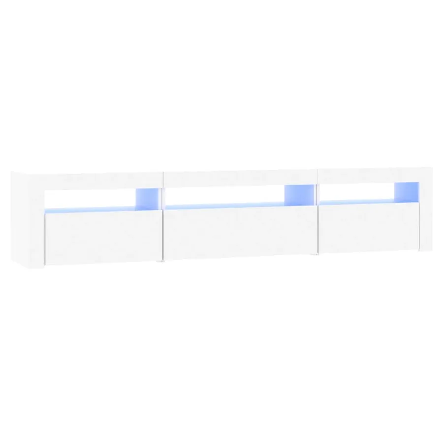 Meuble TV avec lumières LED Blanc 195x35x40 cm - 2