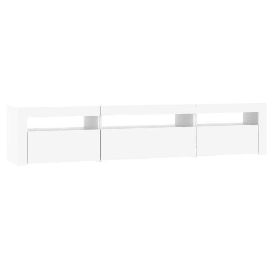 Meuble TV avec lumières LED Blanc 195x35x40 cm - 6
