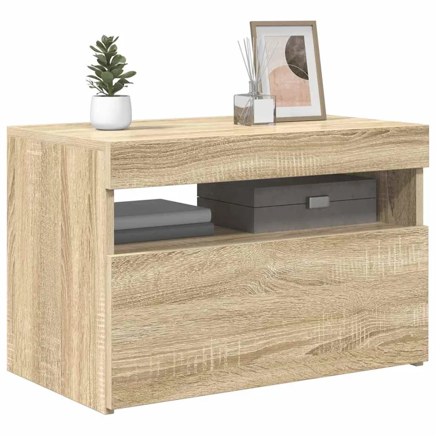 Meuble TV avec lumières LED chêne sonoma 60x35x40 cm - 17