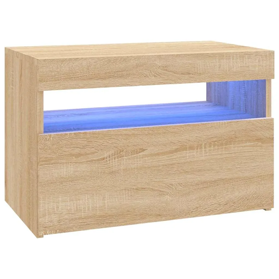Meuble TV avec lumières LED chêne sonoma 60x35x40 cm - 2