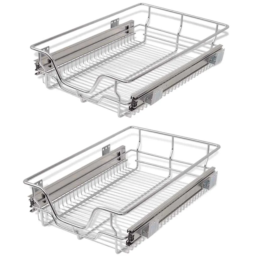 Panier en treillis métallique 2 pcs 400 mm Argenté - 2