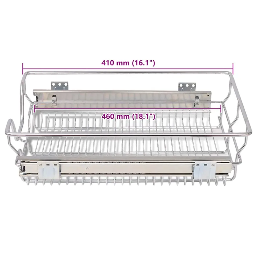 Panier en treillis métallique 2 pcs 400 mm Argenté - 9