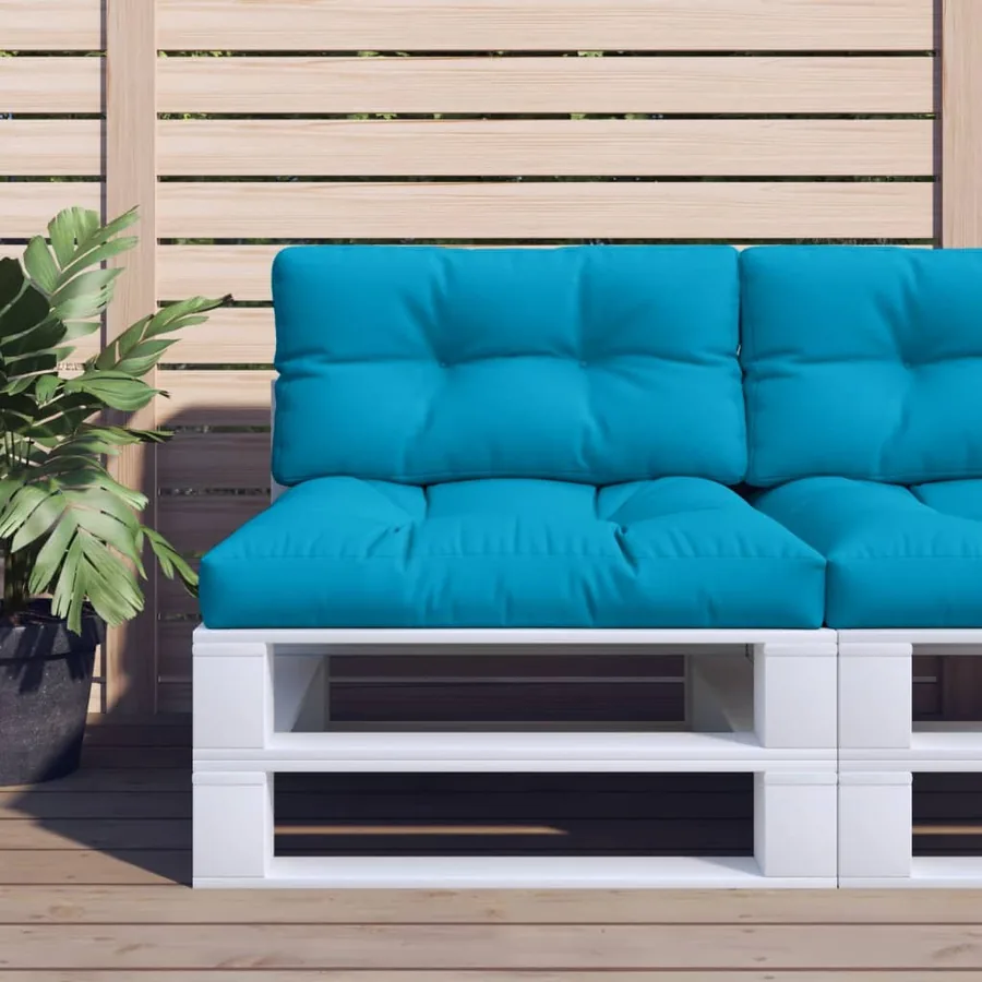 Coussin de palette bleu clair 80x40x12 cm tissu