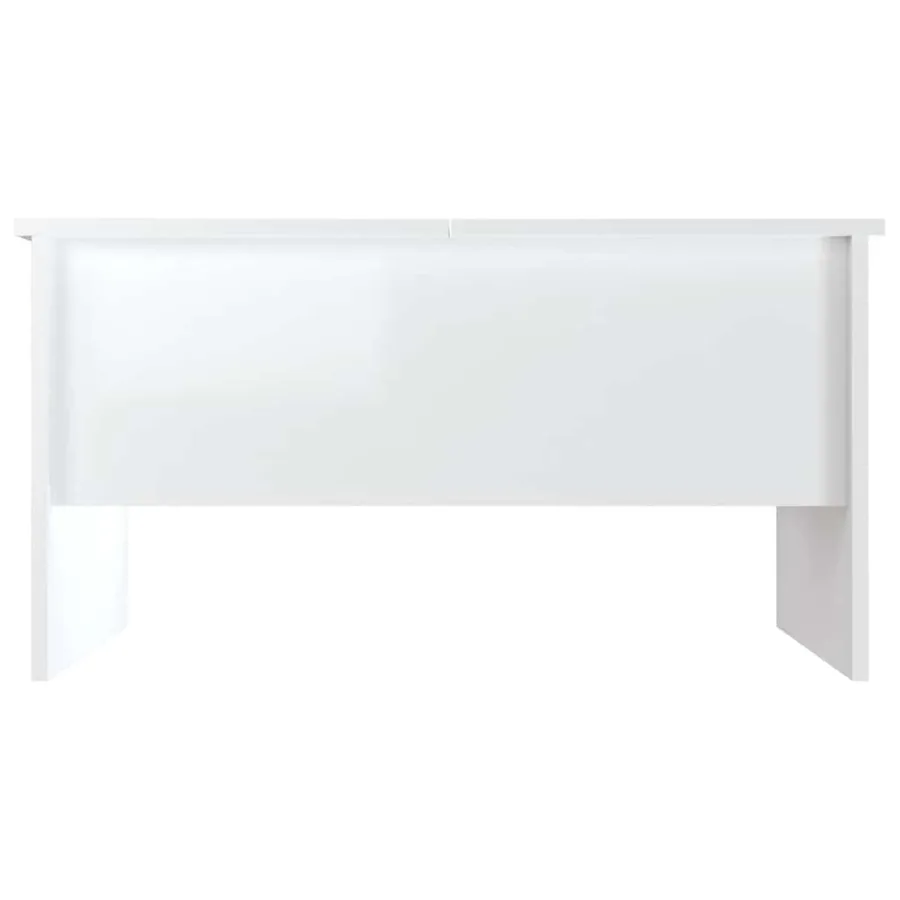 Table basse blanc brillant 80x50x42,5 cm bois d'ingénierie - 6