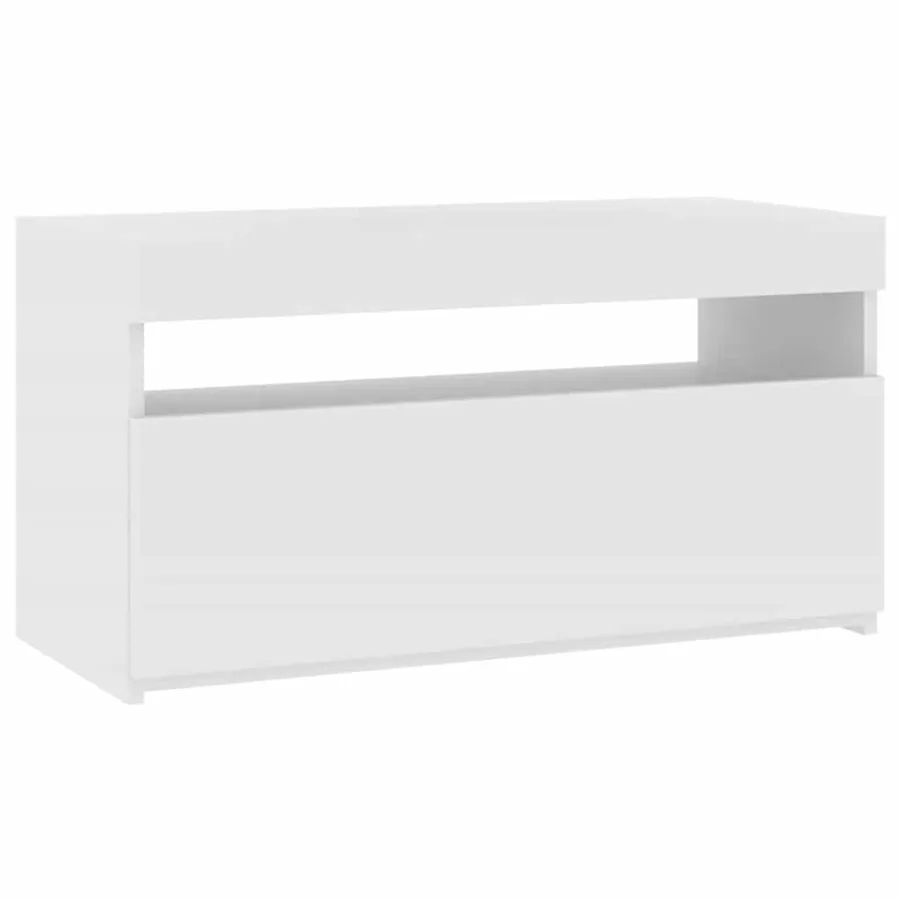Meuble TV avec lumières LED Blanc 75x35x40 cm - 2