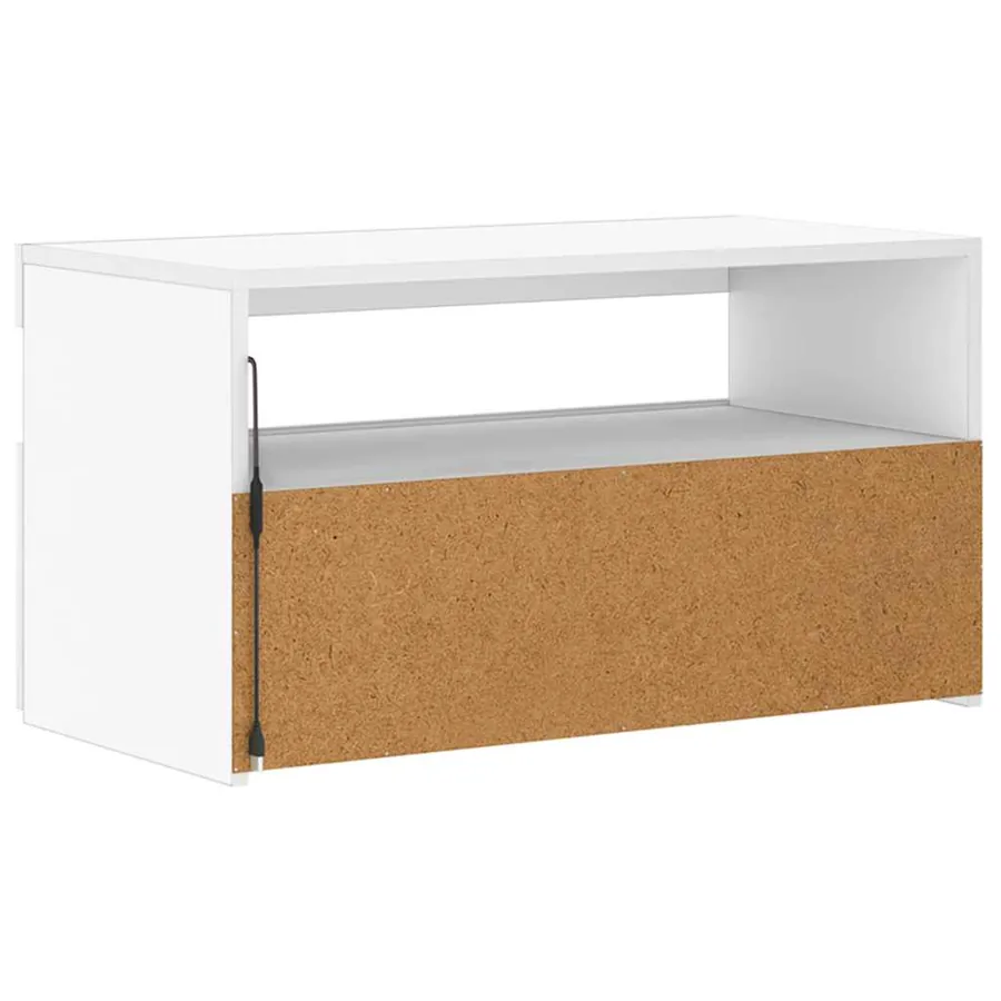 Meuble TV avec lumières LED Blanc 75x35x40 cm - 9