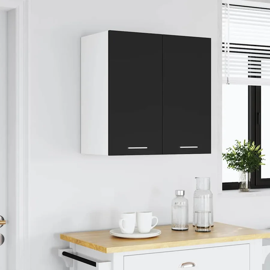 Armoire suspendue "Lyon" Noir 60 x 31 x 60 cm Bois d'ingénierie - 3