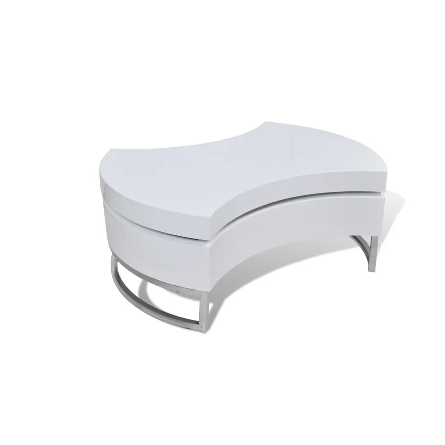 Table basse à forme réglable blanc brillant - 2