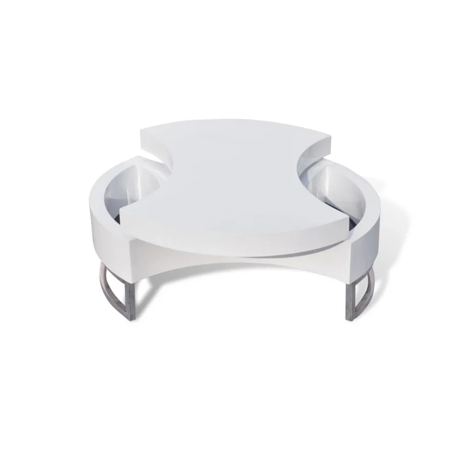 Table basse à forme réglable blanc brillant - 3