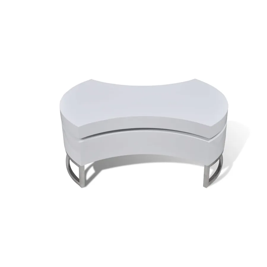 Table basse à forme réglable blanc brillant - 5