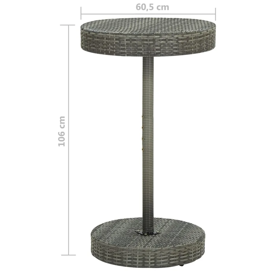 Ensemble de bar de jardin 3 pcs et coussins Résine tressée Gris - 9