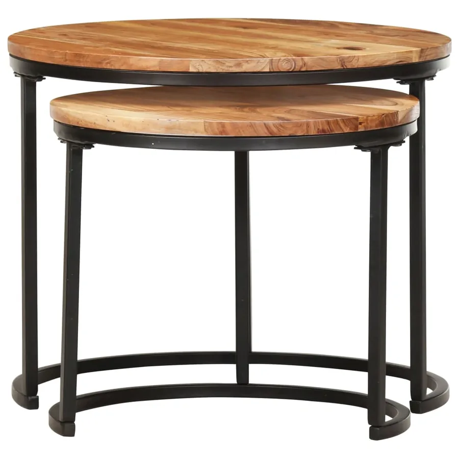 Tables gigognes 2 pcs Bois d'acacia massif - 2