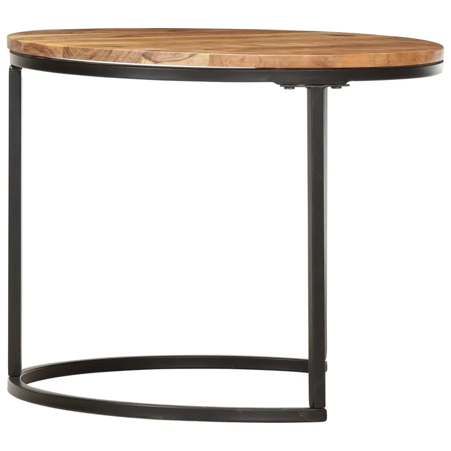 Tables gigognes 2 pcs Bois d'acacia massif - 3