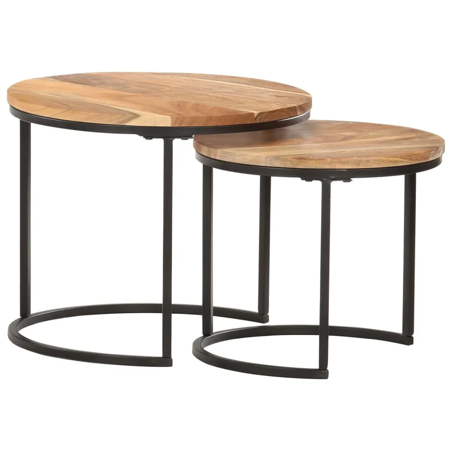 Tables gigognes 2 pcs Bois d'acacia massif - 6