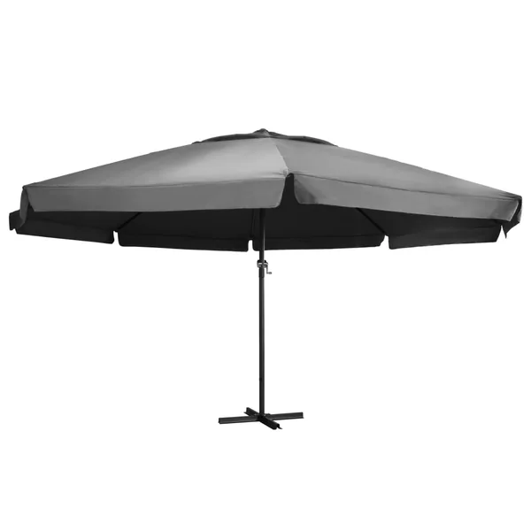 Parasol de jardin avec mât en aluminium 600 cm anthracite