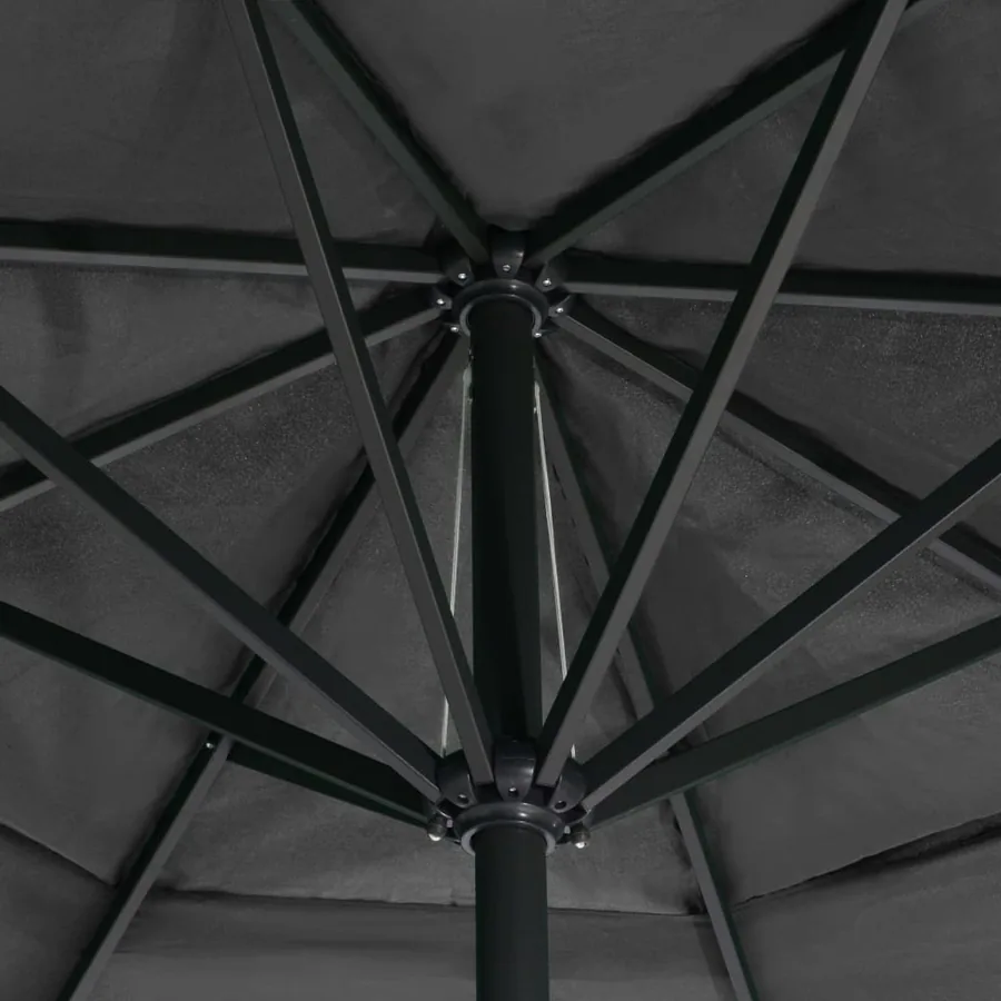 Parasol de jardin avec mât en aluminium 600 cm anthracite - 5