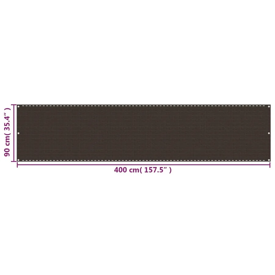 Écran de balcon Marron 90x400 cm PEHD - 5