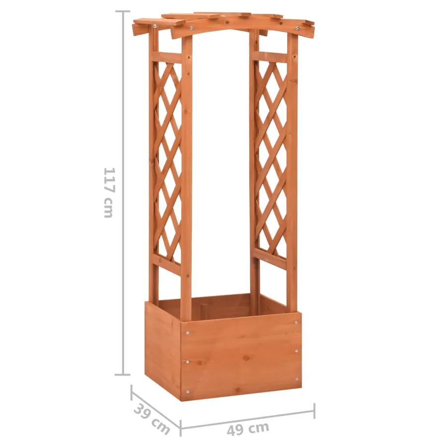 Jardinière à treillis avec arche 49x39x117 cm Bois de sapin - 5