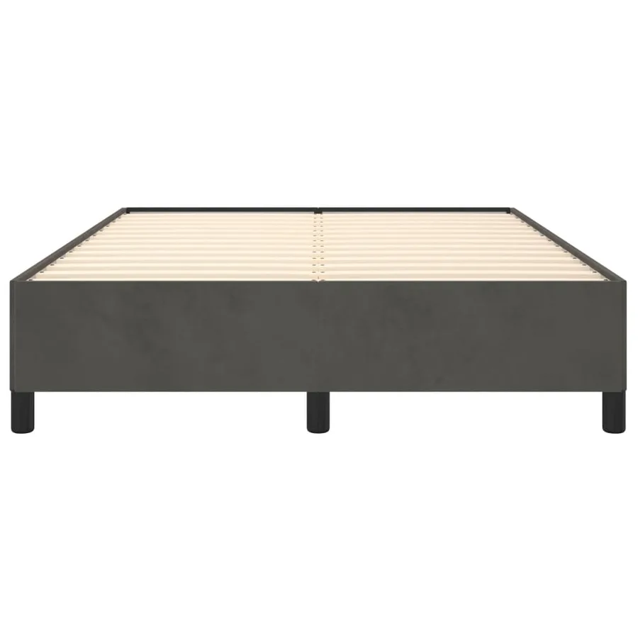 Cadre de lit sans matelas gris foncé 140x200 cm velours - 5