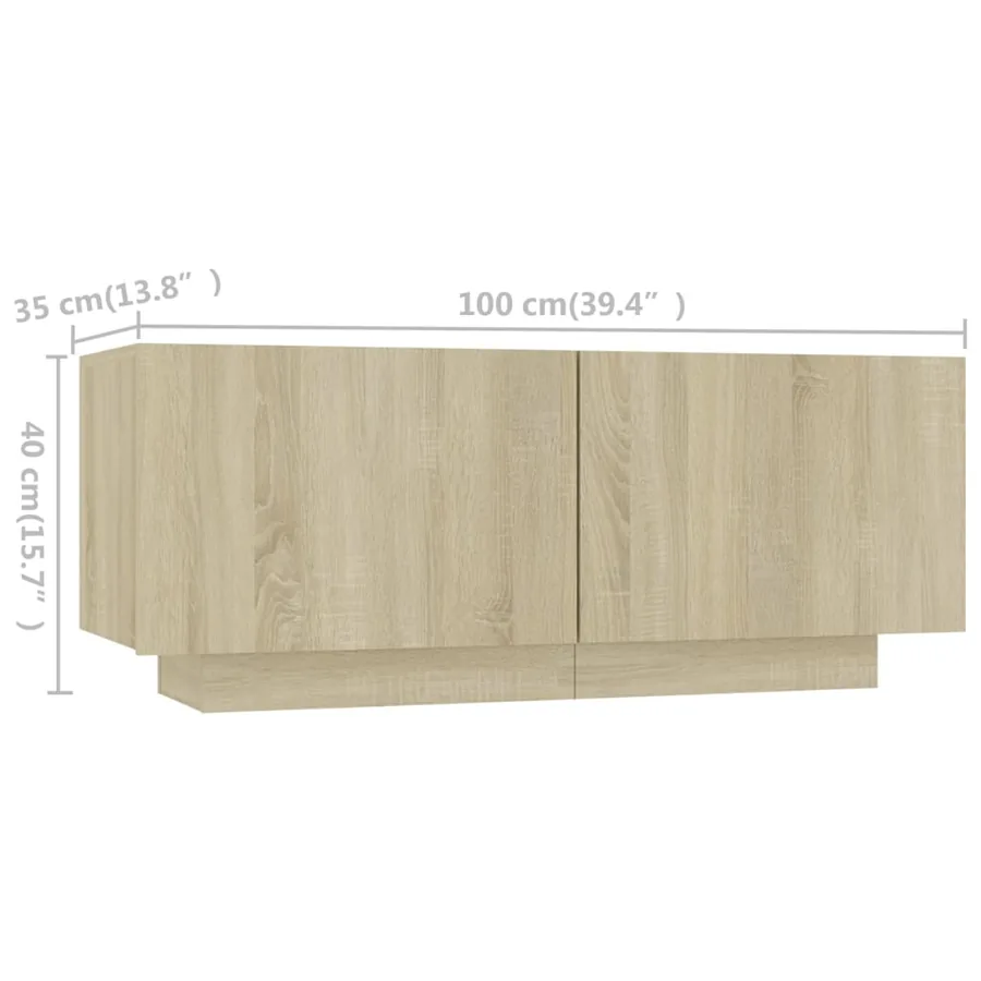 Meuble TV avec lumières LED Chêne sonoma 300x35x40 cm - 13