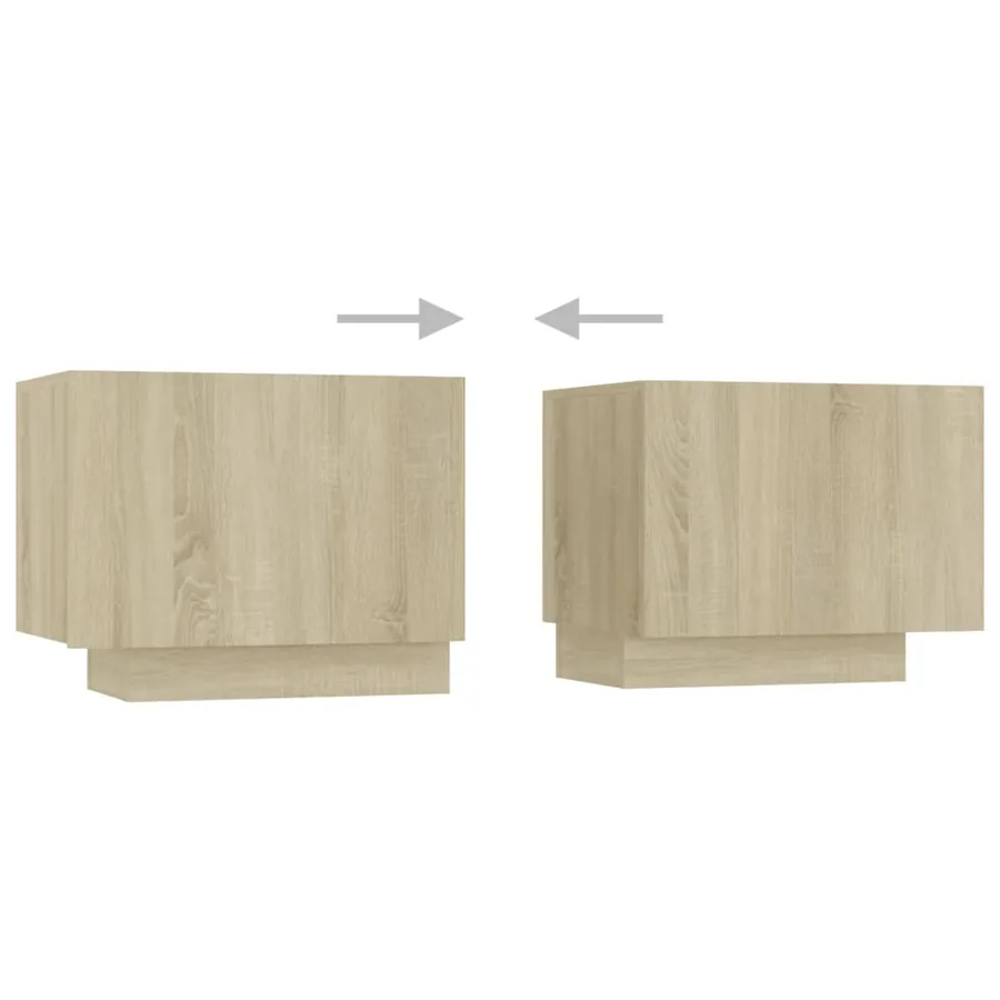 Meuble TV avec lumières LED Chêne sonoma 300x35x40 cm - 8