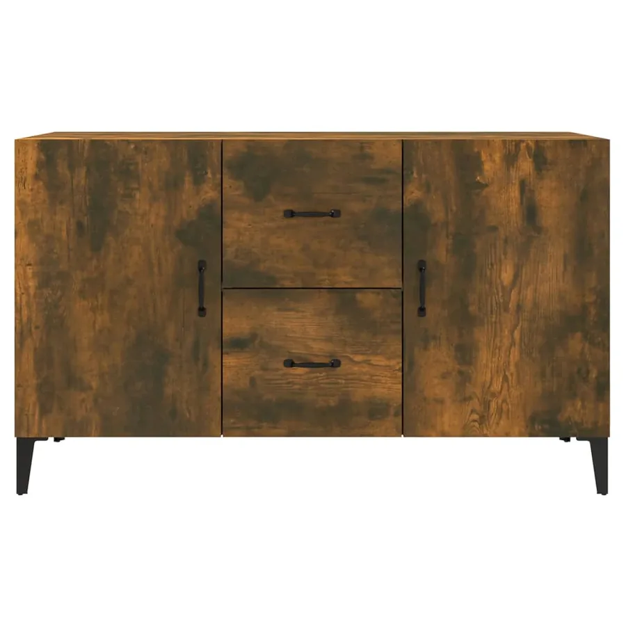 Buffet chêne fumé 100x36x60 cm bois d'ingénierie - 5