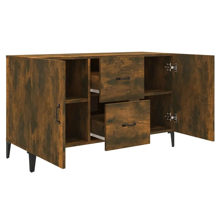 Buffet chêne fumé 100x36x60 cm bois d'ingénierie - 7