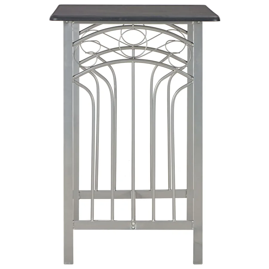 Ensemble de bar 3 pcs Bois et acier Noir - 4