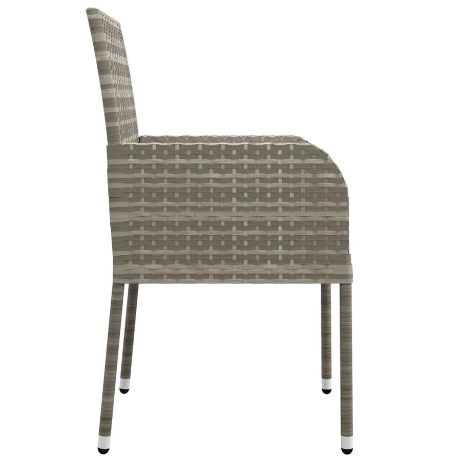 Ensemble à manger jardin et coussins 7 pcs gris rotin - 6