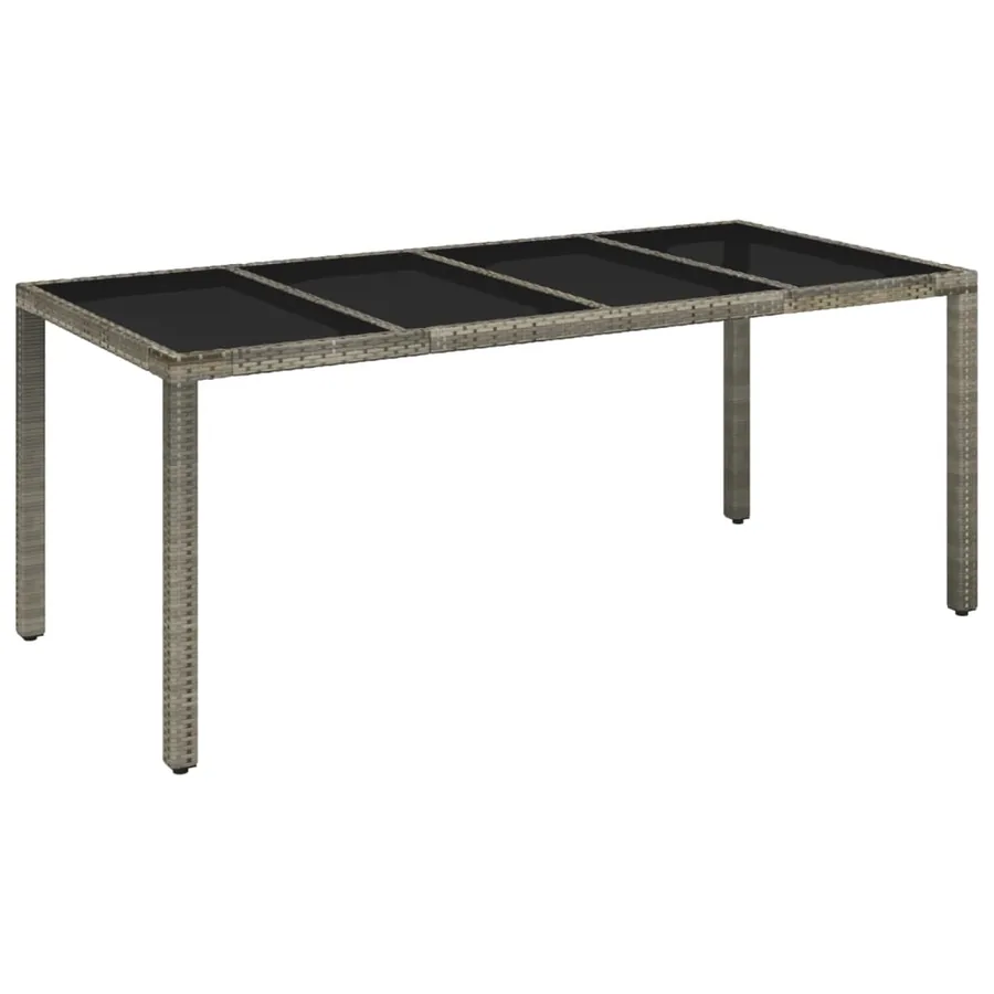 Ensemble à manger jardin et coussins 7 pcs gris rotin - 7