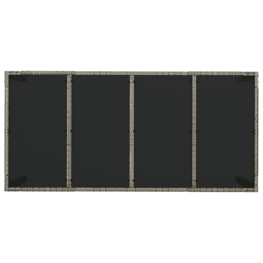 Ensemble à manger jardin et coussins 7 pcs gris rotin - 8