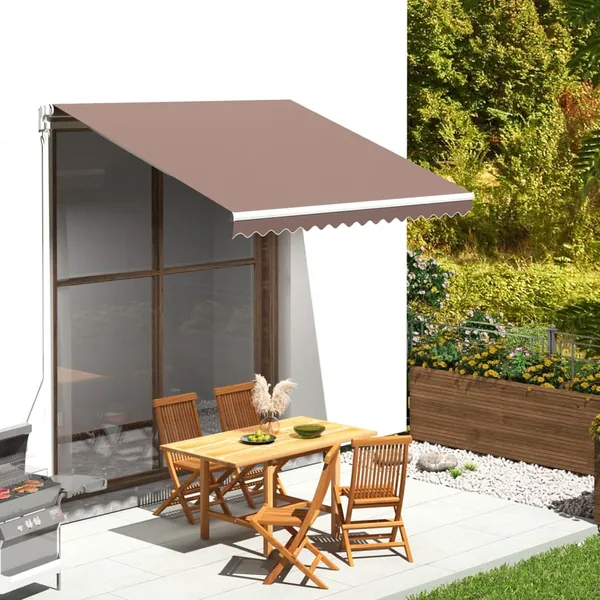Tissu de remplacement pour auvent marron 3x2,5 m polyester
