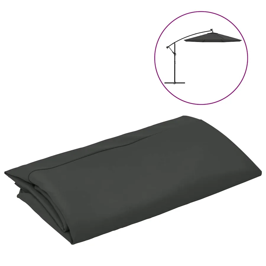 Tissu de remplacement pour parasol déporté Anthracite 350 cm - 2