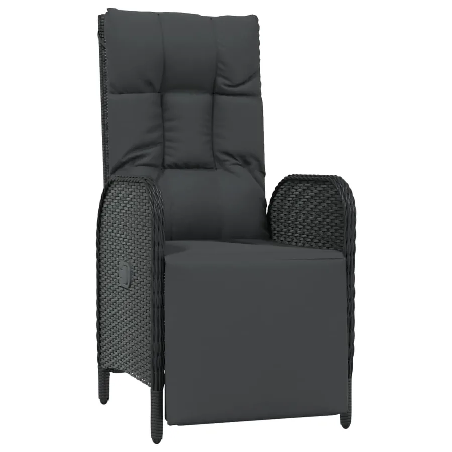 Ensemble à manger de jardin avec coussins 3 pcs Noir - 5