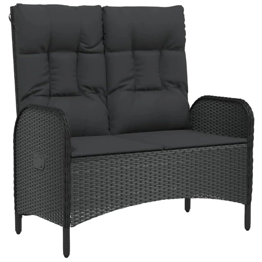 Ensemble à manger de jardin avec coussins 3 pcs Noir - 6