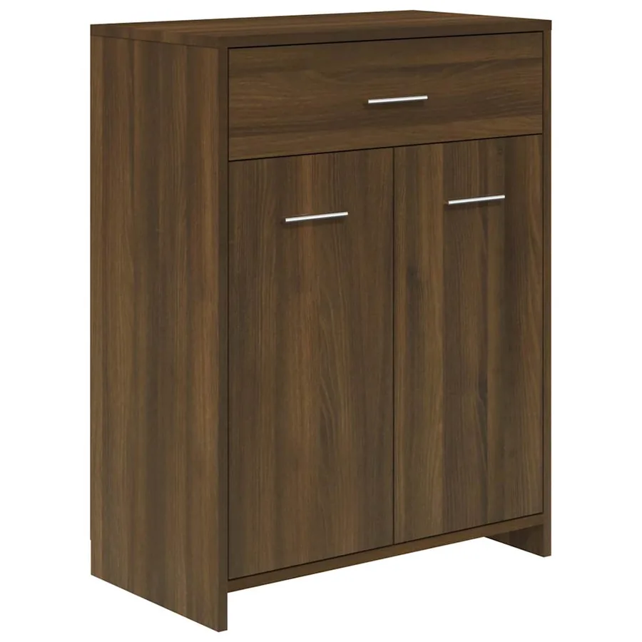 Armoire de bain Chêne marron 60x33x80 cm Bois d'ingénierie - 2
