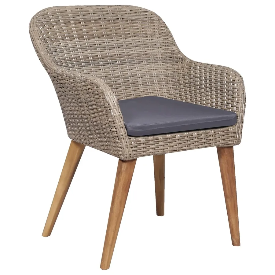 Ensemble à manger de jardin et coussins 5 pcs Marron - 5