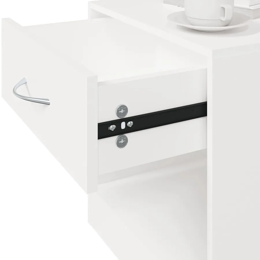 Table de chevet 2 pcs avec tiroir Blanc - 10