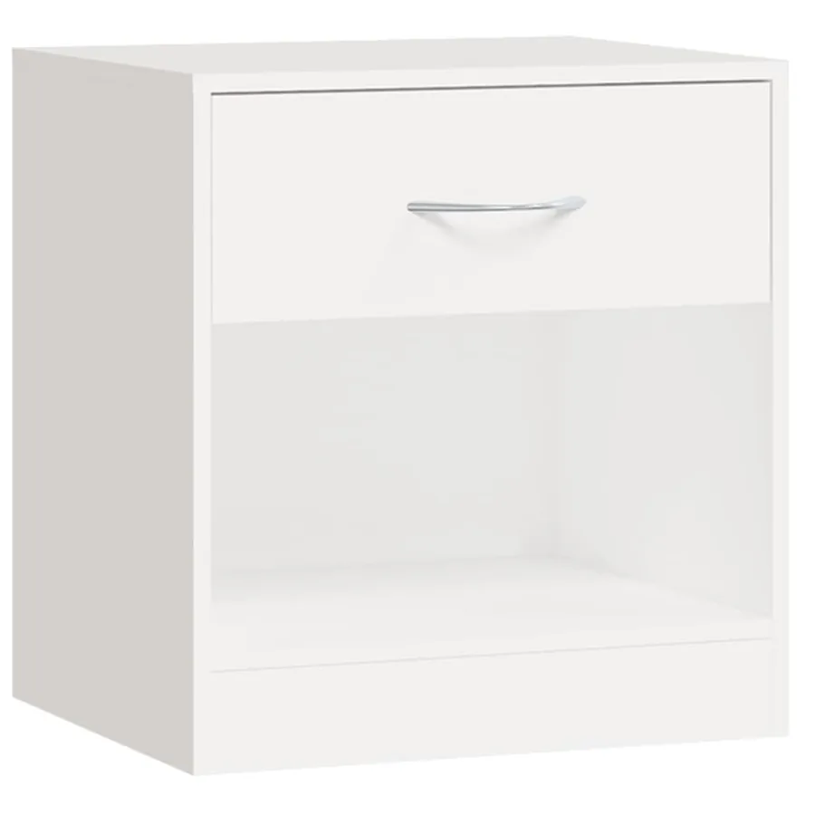 Table de chevet 2 pcs avec tiroir Blanc - 6