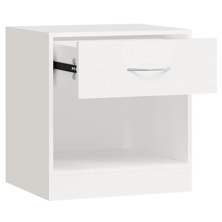 Table de chevet 2 pcs avec tiroir Blanc - 7