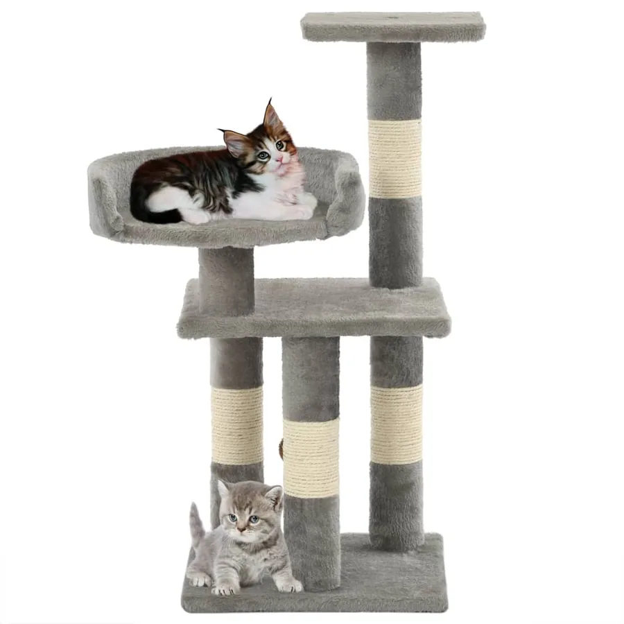 Arbre à chat avec griffoirs en sisal 65 cm Gris - 2