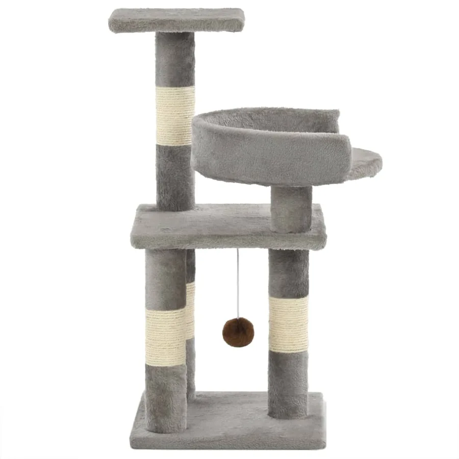 Arbre à chat avec griffoirs en sisal 65 cm Gris - 3