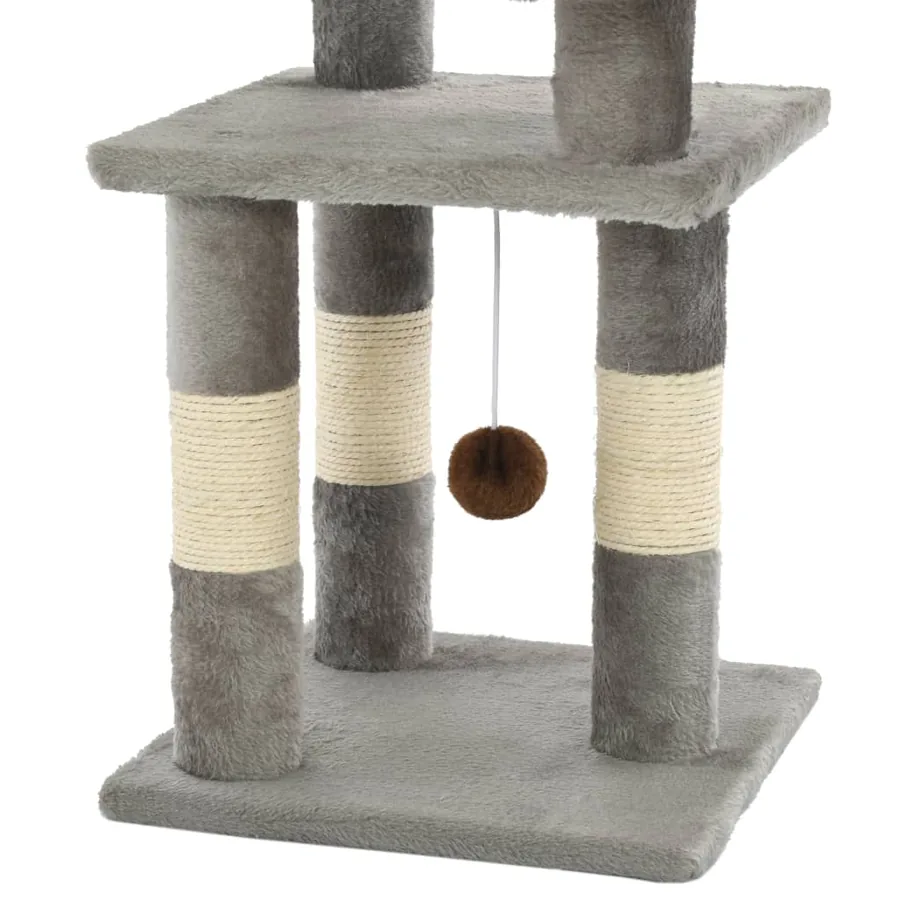Arbre à chat avec griffoirs en sisal 65 cm Gris - 5