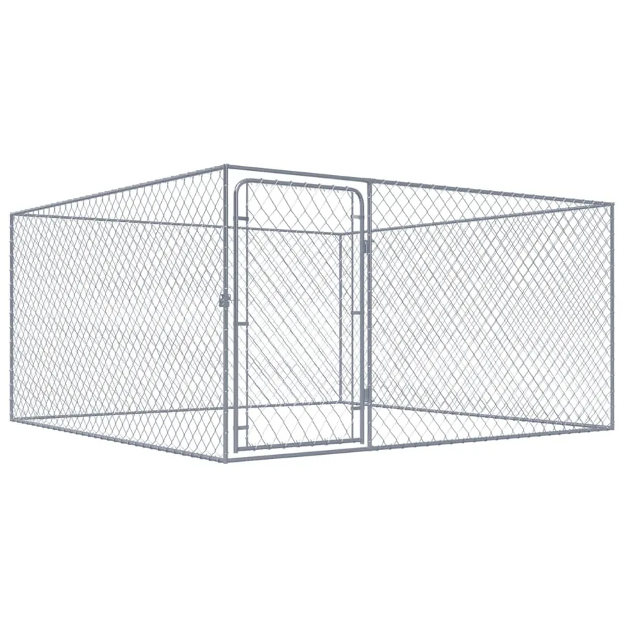 Chenil extérieur pour chiens Acier galvanisé 2x2x1 m