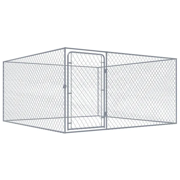 Chenil extérieur pour chiens Acier galvanisé 2x2x1 m