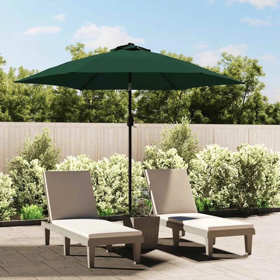 Parasol vert 3 m mât en acier - 2
