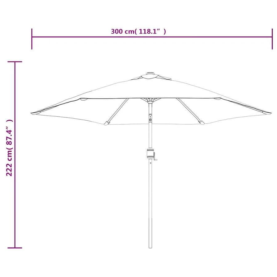 Parasol vert 3 m mât en acier - 8
