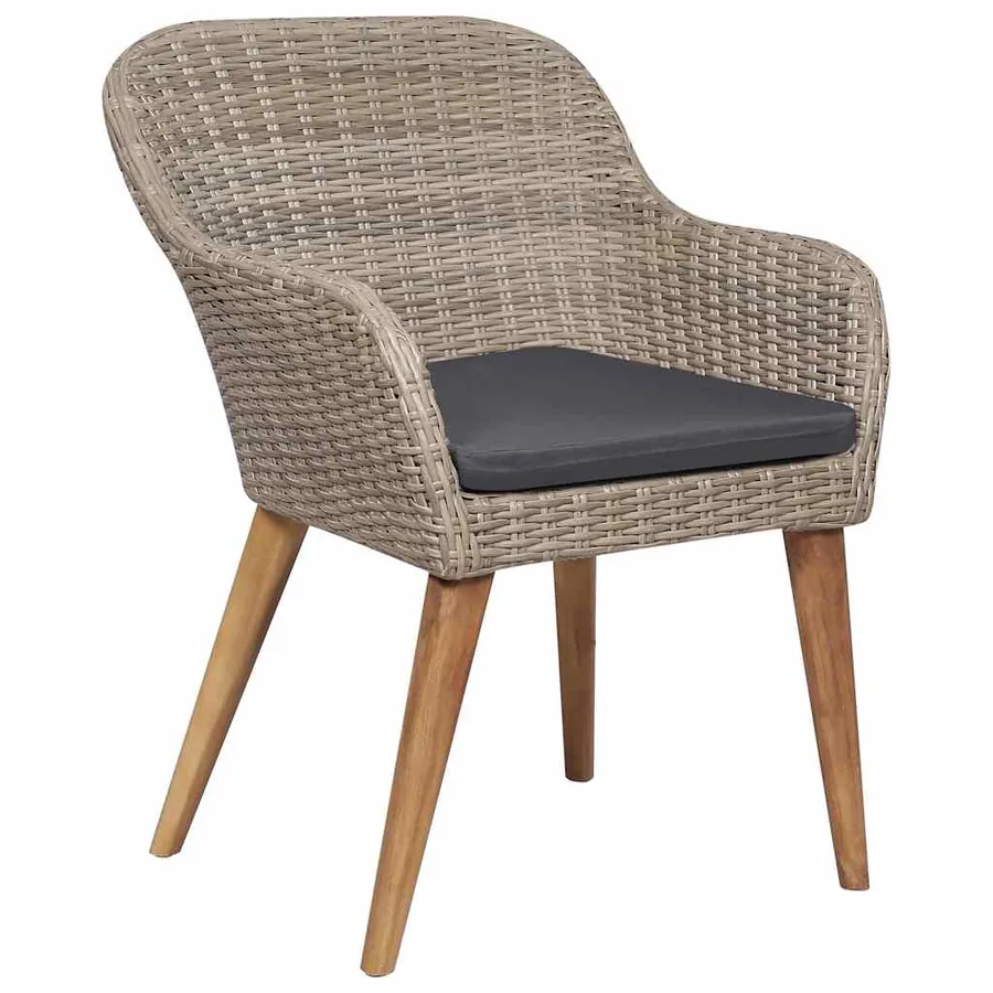Ensemble à manger de jardin 9 pcs Marron - 3